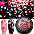 Mix Christmas Snowflake Xmas Tree Starlights Holo Nail Glitter Sequins Nail Art Slice Stickers Decoration 12 Grids/Box Or 1 Jar|Rhinestones & Decorations