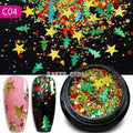 Mix Christmas Snowflake Xmas Tree Starlights Holo Nail Glitter Sequins Nail Art Slice Stickers Decoration 12 Grids/Box Or 1 Jar|Rhinestones & Decorations