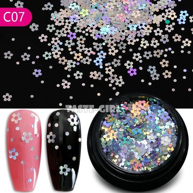 Mix Christmas Snowflake Xmas Tree Starlights Holo Nail Glitter Sequins Nail Art Slice Stickers Decoration 12 Grids/Box Or 1 Jar|Rhinestones & Decorations