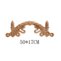 European style Wood Carving Decal Solid Wood Furniture Decorative Accessories Door Heart Long Flower Pieces Wholesale and Retail|Statues & Sculptures