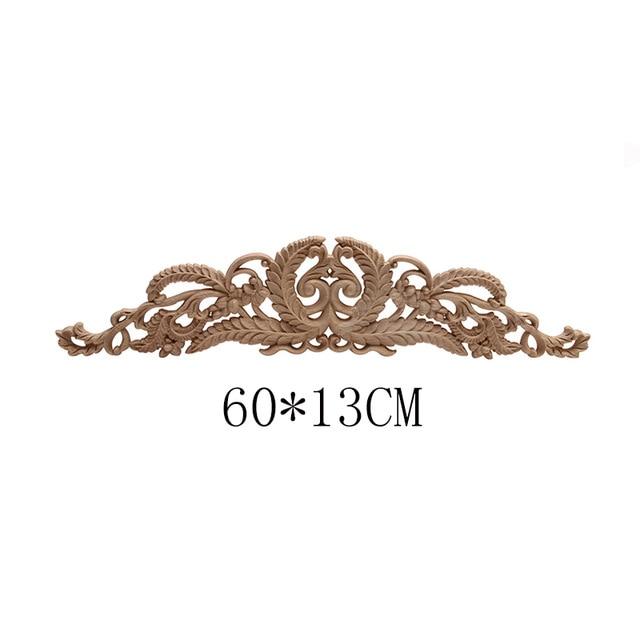 European style Wood Carving Decal Solid Wood Furniture Decorative Accessories Door Heart Long Flower Pieces Wholesale and Retail|Statues & Sculptures