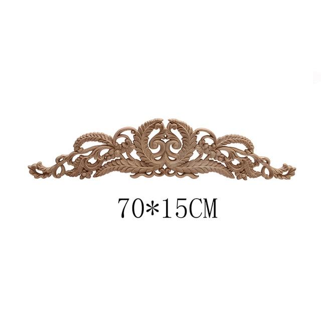 European style Wood Carving Decal Solid Wood Furniture Decorative Accessories Door Heart Long Flower Pieces Wholesale and Retail|Statues & Sculptures