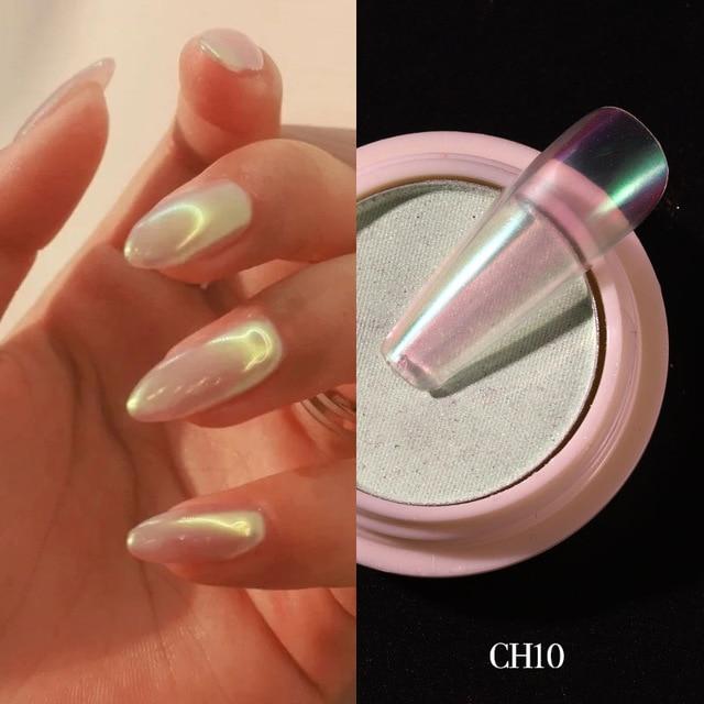 1g/box Transparent Holo Nail Glitter Mirror Aurora Neon Powders Dust Chameleon Nail Art Chrome Pigment Dipping Powder Decoration|Nail Glitter