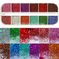 12 Grids/Set Combined Glitter Holographic Sequins Sugar Marble Powder Dried Flower Mylar Foil Shell Nail Art Decoration DIY CT#|Rhinestones & Decorations