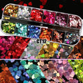 12 Grids/Set Combined Glitter Holographic Sequins Sugar Marble Powder Dried Flower Mylar Foil Shell Nail Art Decoration DIY CT#|Rhinestones & Decorations