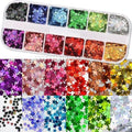 12 Grids/Set Combined Glitter Holographic Sequins Sugar Marble Powder Dried Flower Mylar Foil Shell Nail Art Decoration DIY CT#|Rhinestones & Decorations