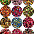 12 Grids/Set Combined Glitter Holographic Sequins Sugar Marble Powder Dried Flower Mylar Foil Shell Nail Art Decoration DIY CT#|Rhinestones & Decorations