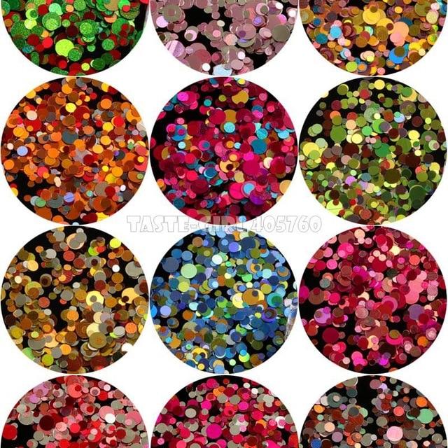 12 Grids/Set Combined Glitter Holographic Sequins Sugar Marble Powder Dried Flower Mylar Foil Shell Nail Art Decoration DIY CT