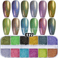 12 Grids/Set Combined Glitter Holographic Sequins Sugar Marble Powder Dried Flower Mylar Foil Shell Nail Art Decoration DIY CT#|Rhinestones & Decorations