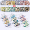 12 Grids/Box Mix Starr Hexagon Sequins Nail Glitter Holographic Laser Paillette Nail Art Slice Decoration Manicure Tips CT|Rhinestones & Decorations