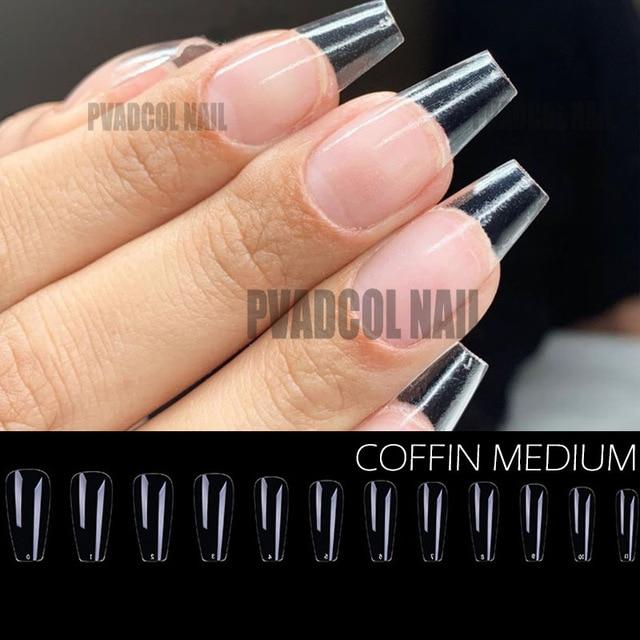 Gel X Nails Extension System Full Cover Sculpted Clear Stiletto Coffin False Nail Tips 240pcs/bag|False Nails