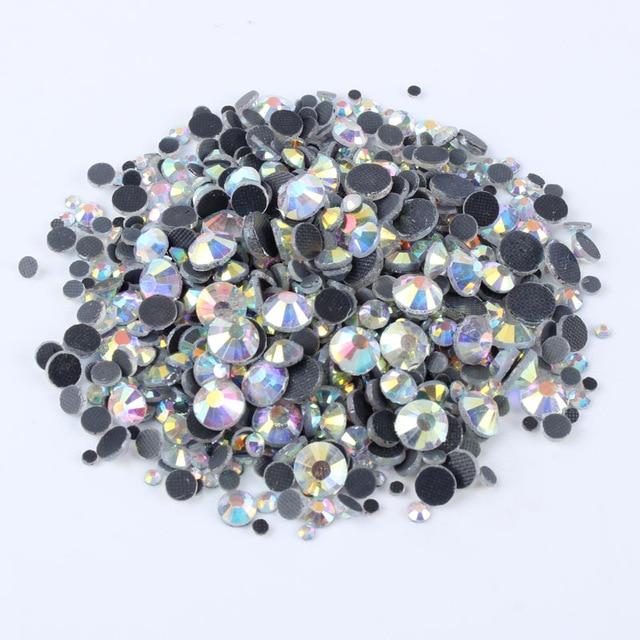 1200pcs Mix size Hotfix Rhinestones Shiny Crystal AB Flatback stone SS6 SS30 for Clothes DIY Decoration free shipping|flatback hotfix rhinestones|hotfix rhinestonesmixed size rhinestones