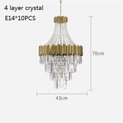 Large crystal chandelier in duplex building luxury hotel lobby engineering villa living room hollow chandelier|Chandeliers