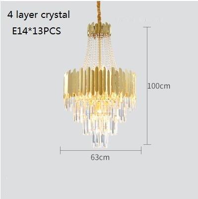 Large crystal chandelier in duplex building luxury hotel lobby engineering villa living room hollow chandelier|Chandeliers