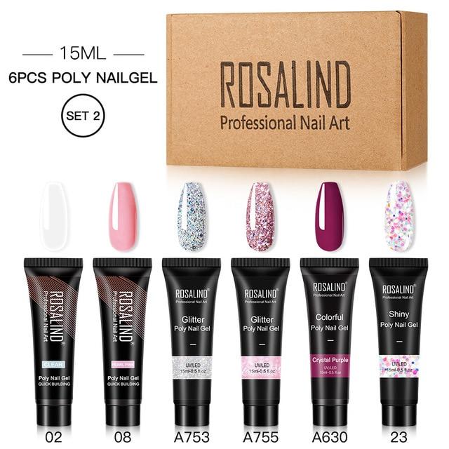 ROSALIND Poly Nail Gel Extension Nail Kit All For Manicure Gel Set Acrylic Solution Water Builder Gel Polish For Nail Art Design|Sets & Kits