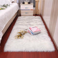 Plush soft European bedroom carpet imitation wool pad long hair bedside bay window cushion sofa cushion white red window carpet|Carpet