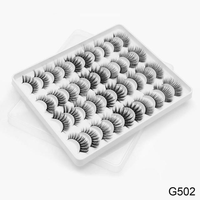 SEXYSHEEP 8/20 Pairs 15 20mm Natural 3D False Eyelashes Fake Lashes Makeup Kit Mink Lashes Extension Mink Eyelashes Wholesale|False Eyelashes