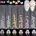 6Grids/Pack 3D Rose Various Petal Resin Glazed Flowers Pearl Arylic Nail Art Rhinestone Gems Decorations Manicure DIY Tips GZH#|Rhinestones & Decorations