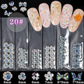 6Grids/Pack 3D Rose Various Petal Resin Glazed Flowers Pearl Arylic Nail Art Rhinestone Gems Decorations Manicure DIY Tips GZH#|Rhinestones & Decorations