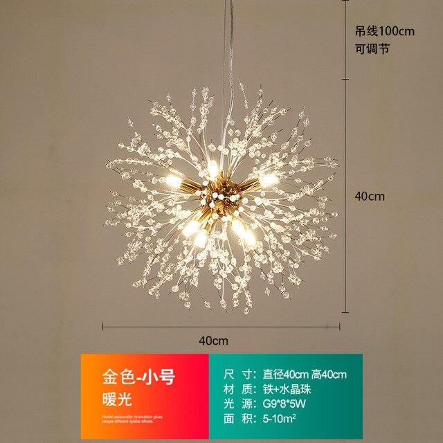 Modern LED Crystal Chandelier Pendant Hanging Lamp Dandelion Chandelier Lighting Luminaire for Living Dining Room Decor Fixtures|Pendant Lights