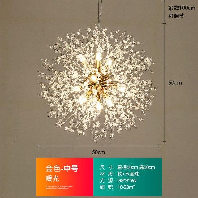 Modern LED Crystal Chandelier Pendant Hanging Lamp Dandelion Chandelier Lighting Luminaire for Living Dining Room Decor Fixtures|Pendant Lights