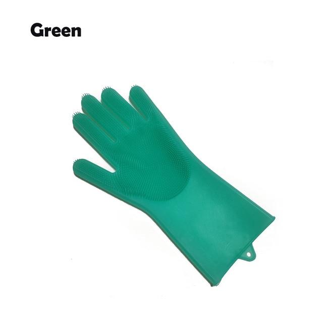 1Pcs Silicone Dishwashing Gloves with Cleaning Brush Kitchen Housekeeping Washing Gloves 100% Food Grade Cleaning Gloves|Household Gloves