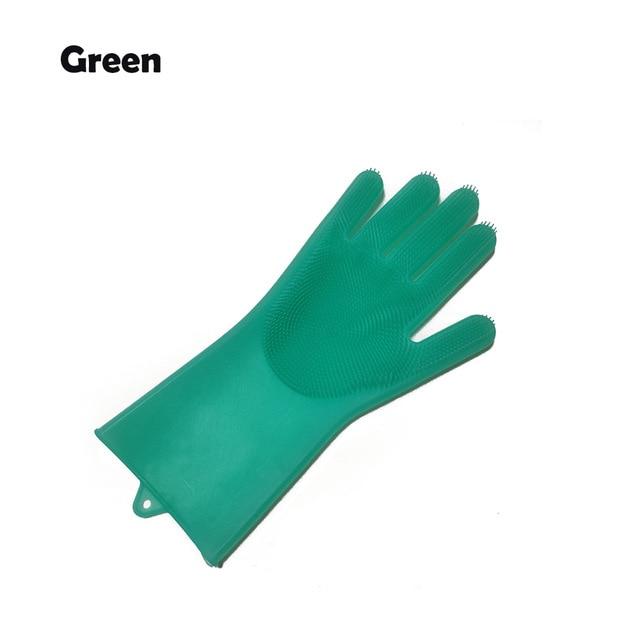 1Pcs Silicone Dishwashing Gloves with Cleaning Brush Kitchen Housekeeping Washing Gloves 100% Food Grade Cleaning Gloves|Household Gloves