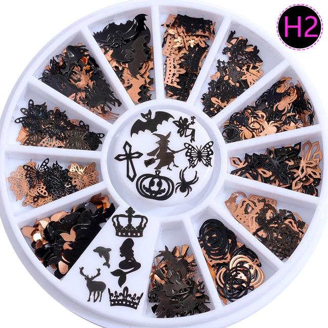 Mix Merry Christmas Element X'mas Tree Bell Elk Santa Claus Snowman Snowflake Metallic Nail Art Sequins Decals Gem DIY Wheel|Rhinestones & Decorations