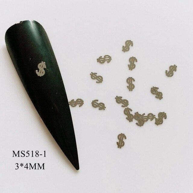 Approx. 1000pcs/bag Silver/Gold US Dollar F Word Design non adhesive Soft Metal Sticker Nail Art Decoration|Stickers & Decals