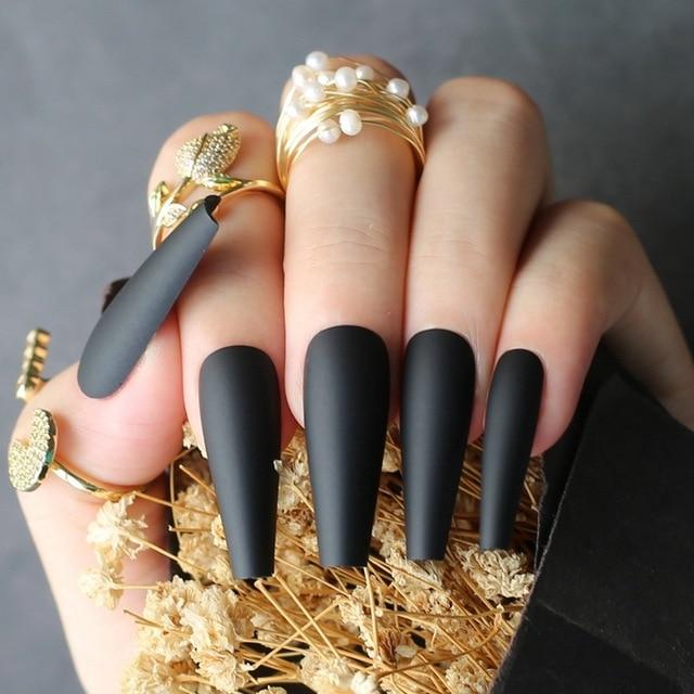 Extra stunning fasle nails Nude Long Luxury Coffin Matte Medium Acrylic nails salon 20pcs fake nails ballet Classic available|False Nails