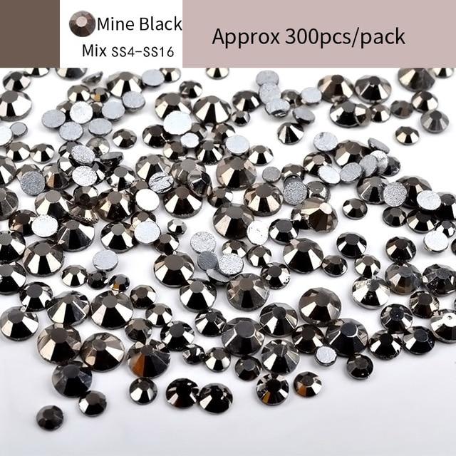 Mixed 100pcs Crystal AB Nail Art Rhinestones Flatback Strass Shiny Glass Nail Stones Gems For 3D Nails DIY Manicure Decorations|Rhinestones & Decorations