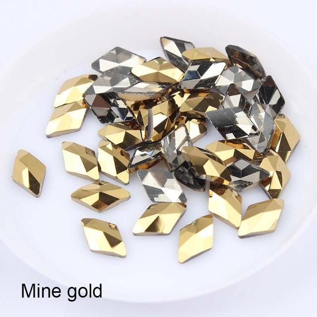 New sale Korean Fashion 3D Nail Art Rhinestone Rhombus 6X10mm Flatback Crystal Stones For DIY Nail art Decoration|Rhinestones