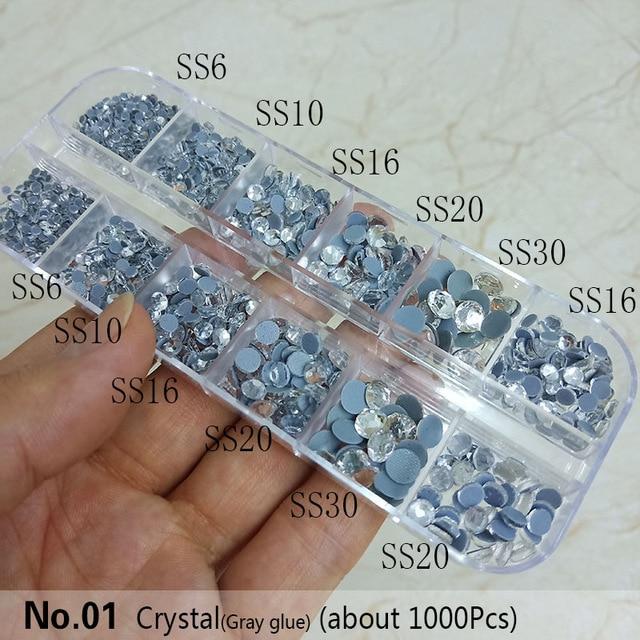 New packing 1200pcs Mix Size Hot Fix Rhinestone Shiny DMC Hot Fix Rhinestones Crystal SS6 SS30 for clothes DIY free shipping|Rhinestones