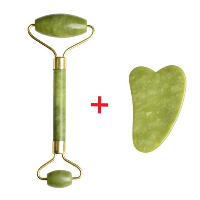 100% Natural Jade Roller GuaSha Board Facial Massage Tools Facial Massage Roller Beauty Lifting Slimming Scraper DropShipping|Massage Tools