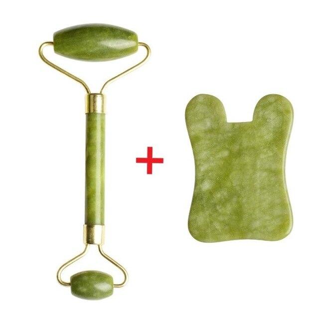 100% Natural Jade Roller GuaSha Board Facial Massage Tools Facial Massage Roller Beauty Lifting Slimming Scraper DropShipping|Massage Tools