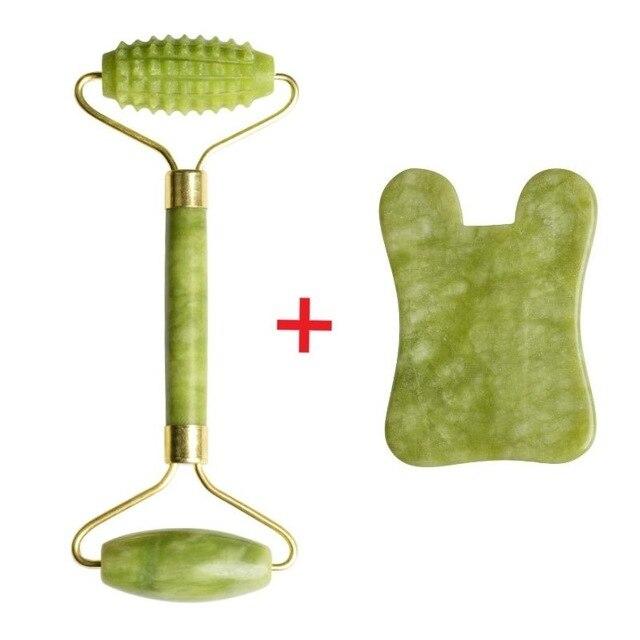 100% Natural Jade Roller GuaSha Board Facial Massage Tools Facial Massage Roller Beauty Lifting Slimming Scraper DropShipping|Massage Tools