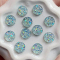 DIY AB Resin Bling Irregularity Surface Ore Crystal 8mm&10mm Round Flatback Rhinestone Ornament DIY Wedding Appliques Craft B96|Rhinestones