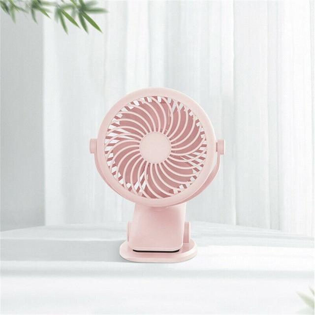 Portable Mini Mute Fan 2 Ways Desktop+Clips On Rechargeable Rotatable Mini Portable Handheld Charging Small Fan