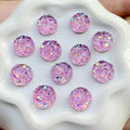 DIY AB Resin Bling Irregularity Surface Ore Crystal 8mm&10mm Round Flatback Rhinestone Ornament DIY Wedding Appliques Craft B96|Rhinestones