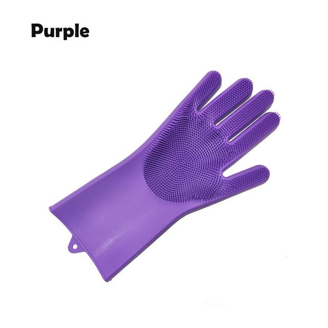 1Pcs Silicone Dishwashing Gloves with Cleaning Brush Kitchen Housekeeping Washing Gloves 100% Food Grade Cleaning Gloves|Household Gloves