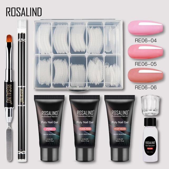 ROSALIND Poly Nail Gel Extension Nail Kit All For Manicure Gel Set Acrylic Solution Water Builder Gel Polish For Nail Art Design|Sets & Kits