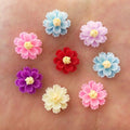 New 80pcs Resin 13mm 3D flower Flatback stone Scrapbook wedding Buttons DIY Ornaments crafts R92*2|Figurines & Miniatures