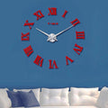 DIY 3D Large Wall Clock Sticker Acrylic Mirror Big Kitchen Clock Modern Design Roman Numerals Living Room Decor|Wall Clocks