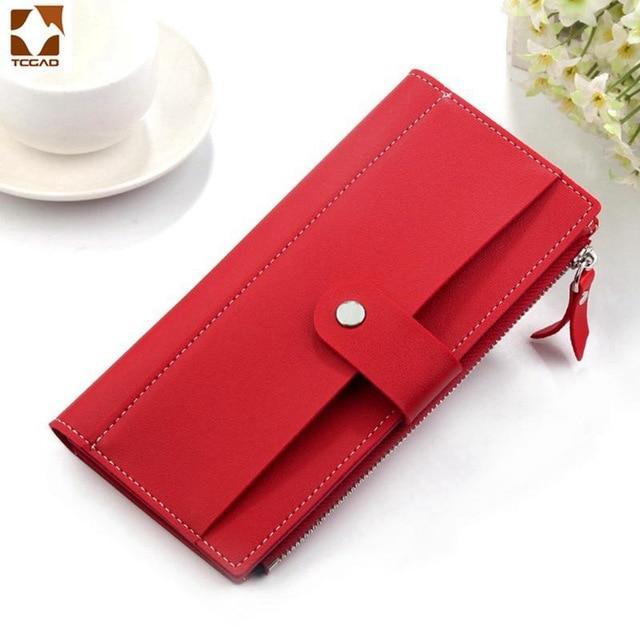 2020 women's wallet Long PU Red Wallet porte feuille femme Female Purse Clutch Money woman Wallet billetera mujer carteras|Wallets