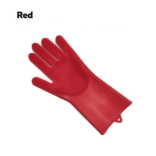 1Pcs Silicone Dishwashing Gloves with Cleaning Brush Kitchen Housekeeping Washing Gloves 100% Food Grade Cleaning Gloves|Household Gloves