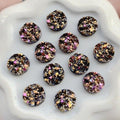 DIY AB Resin Bling Irregularity Surface Ore Crystal 8mm&10mm Round Flatback Rhinestone Ornament DIY Wedding Appliques Craft B96|Rhinestones