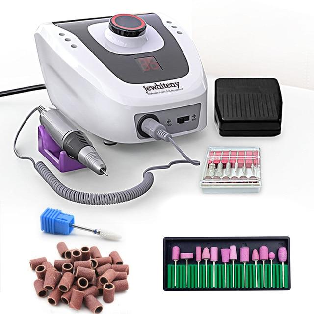 32W 35000RPM Electric Nail Drill manicure Machine File New Version of Copper Handle Nail Tool Kit Electric Nail File with Cutter|Electric Manicure Drills