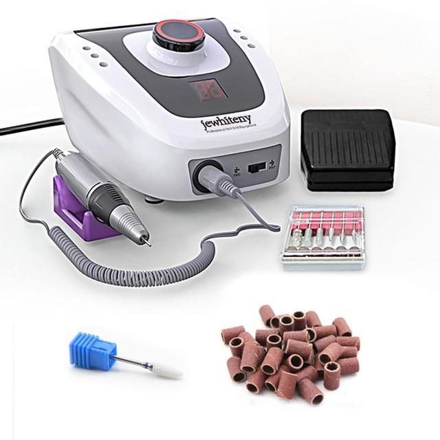 32W 35000RPM Electric Nail Drill manicure Machine File New Version of Copper Handle Nail Tool Kit Electric Nail File with Cutter|Electric Manicure Drills