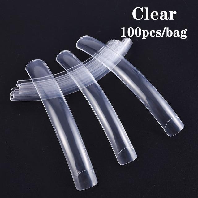 120Pcs/Bag Half Cover French Salon False Tips Extra Long Stiletto/Curved Sharp Ending Nail Art Acrylic Gel 10Sizes Press On Nail|False Nails