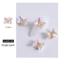 1pcs Super Shiny AB Crystal Butterfly Nail Art Decoration 3D Holographic Butterflies Rhinestones DIY UV Gel Manicure Accessories|Rhinestones & Decorations